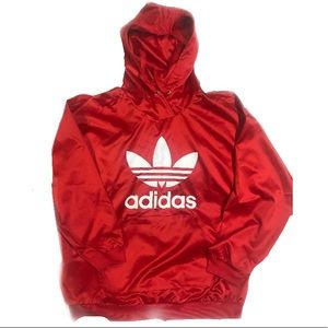 Adidas 💥RED Satin Trefoil Hoodie
